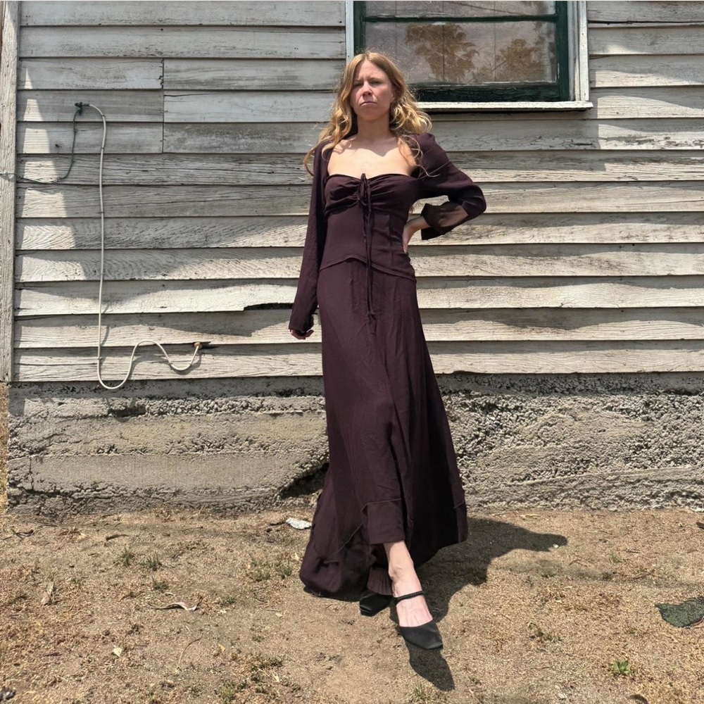 Elegant Sexy JONATHAN SIMKHAI Open-Back long sleeve midi Dress - Picture 5 of 7